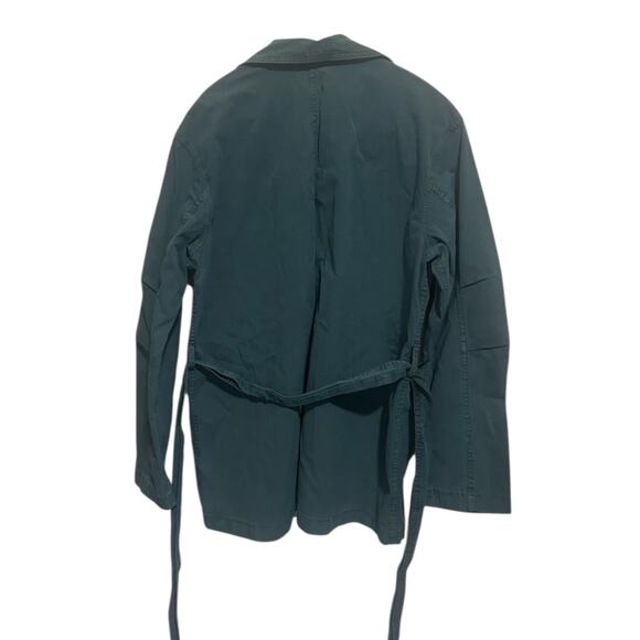 Delithe Trading Co Utility Jacket Teal Green Belted Lightweight Size M NWT - Picture 2 of 4